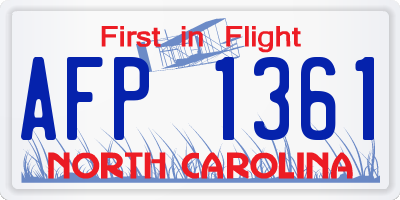 NC license plate AFP1361