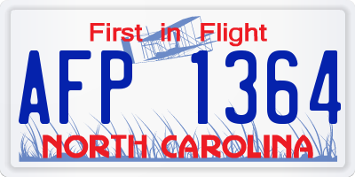 NC license plate AFP1364