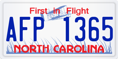 NC license plate AFP1365