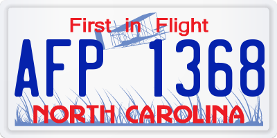 NC license plate AFP1368