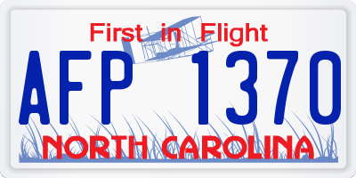 NC license plate AFP1370