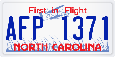 NC license plate AFP1371