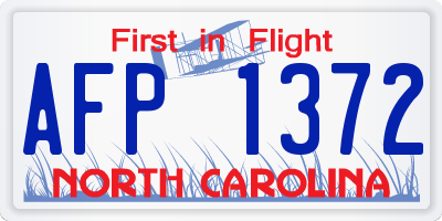 NC license plate AFP1372