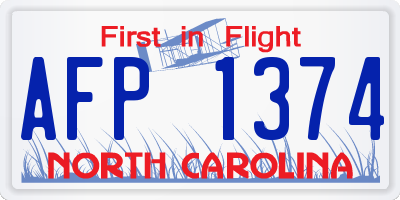 NC license plate AFP1374
