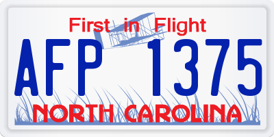 NC license plate AFP1375
