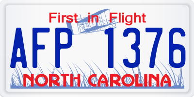 NC license plate AFP1376