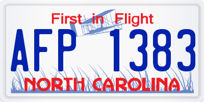NC license plate AFP1383