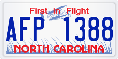 NC license plate AFP1388