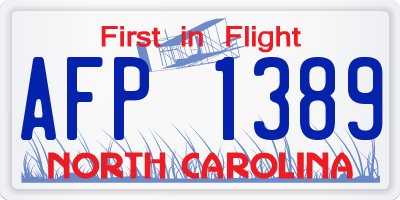 NC license plate AFP1389