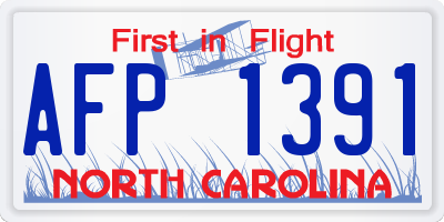 NC license plate AFP1391
