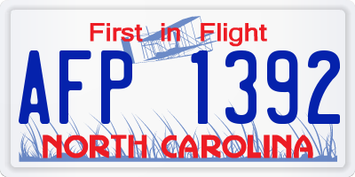 NC license plate AFP1392