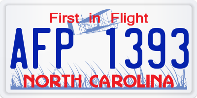 NC license plate AFP1393