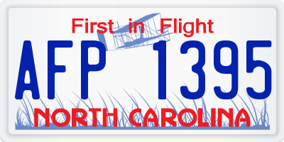 NC license plate AFP1395