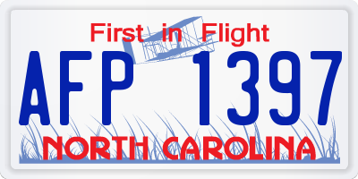 NC license plate AFP1397