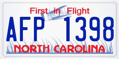 NC license plate AFP1398