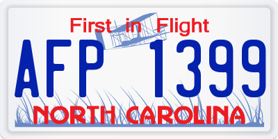 NC license plate AFP1399