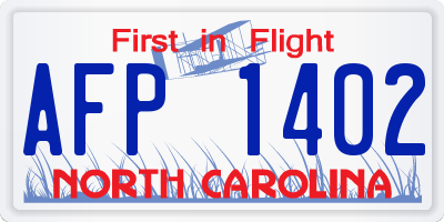 NC license plate AFP1402