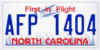 NC license plate AFP1404