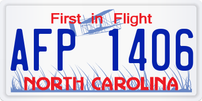 NC license plate AFP1406
