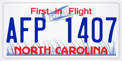 NC license plate AFP1407