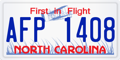 NC license plate AFP1408