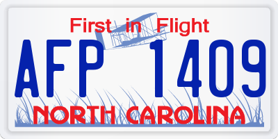 NC license plate AFP1409