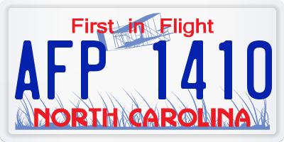 NC license plate AFP1410