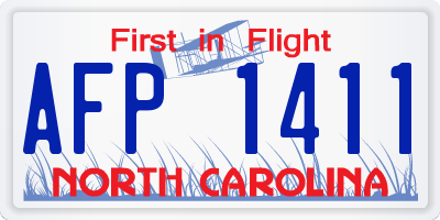 NC license plate AFP1411