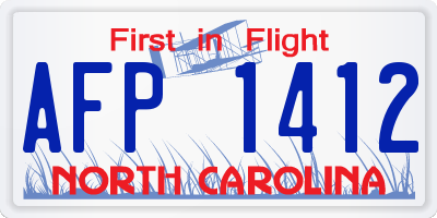 NC license plate AFP1412