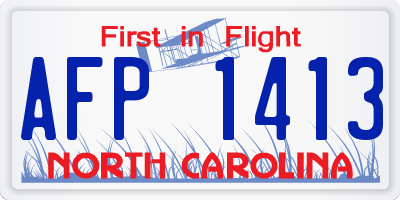 NC license plate AFP1413