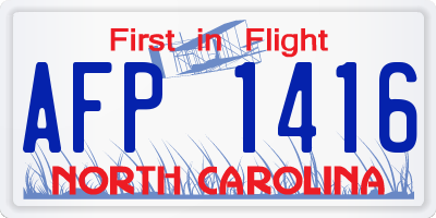 NC license plate AFP1416