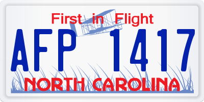 NC license plate AFP1417