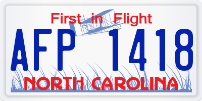 NC license plate AFP1418