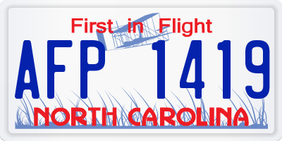 NC license plate AFP1419