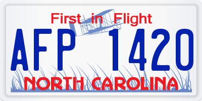 NC license plate AFP1420