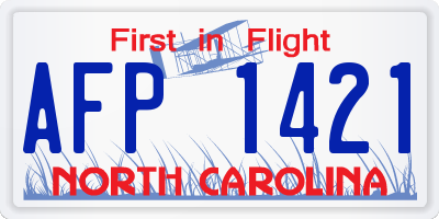 NC license plate AFP1421