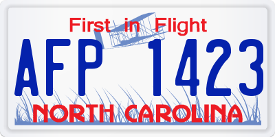 NC license plate AFP1423
