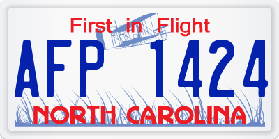 NC license plate AFP1424