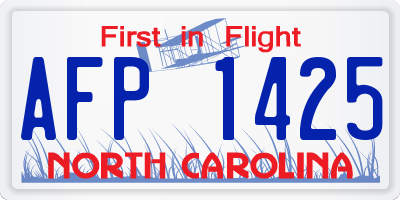 NC license plate AFP1425