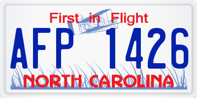 NC license plate AFP1426