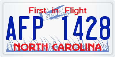 NC license plate AFP1428