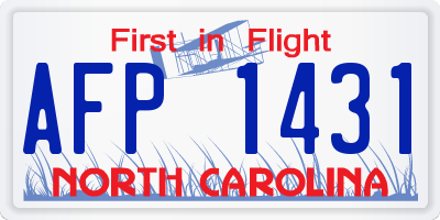 NC license plate AFP1431