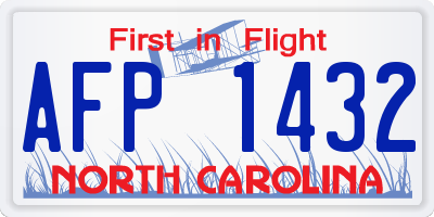 NC license plate AFP1432