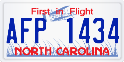 NC license plate AFP1434