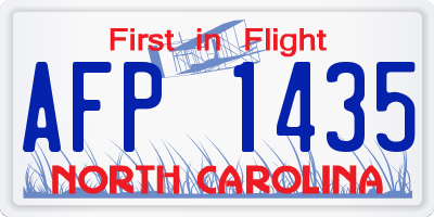 NC license plate AFP1435