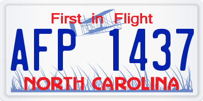 NC license plate AFP1437