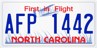 NC license plate AFP1442