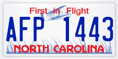 NC license plate AFP1443