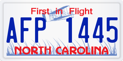 NC license plate AFP1445