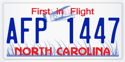 NC license plate AFP1447